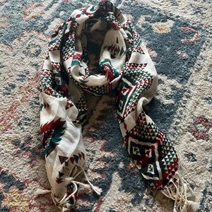Aztec Fringe Woven Scarf